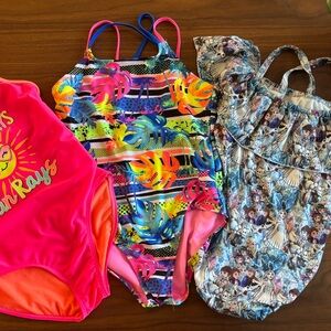 Colorful Kids One Piece Swimsuit set of 3
